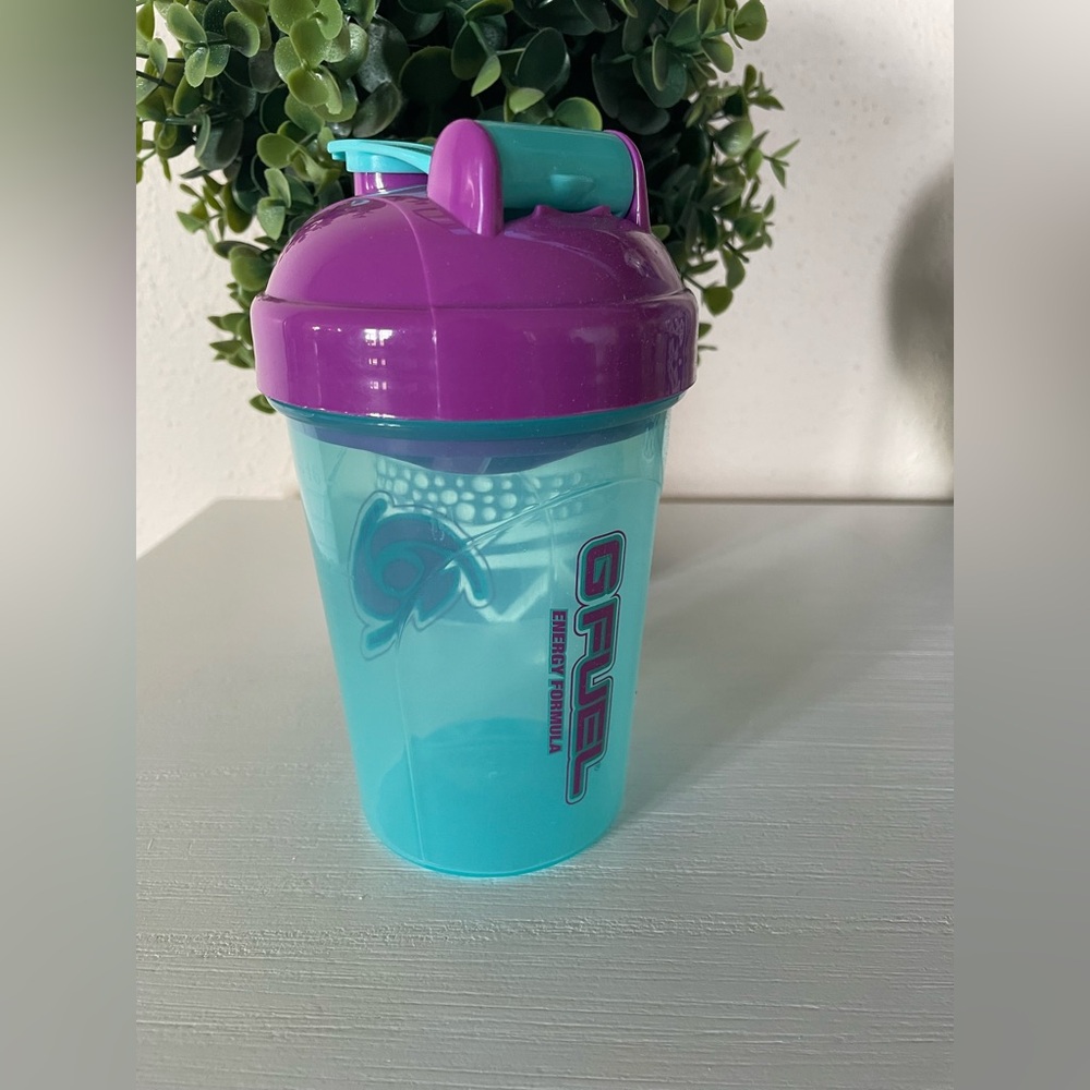 G Fuel The Hornets Jr. V2 GFuel Shaker Cup 16oz Mixer Bottle Teal Purple New